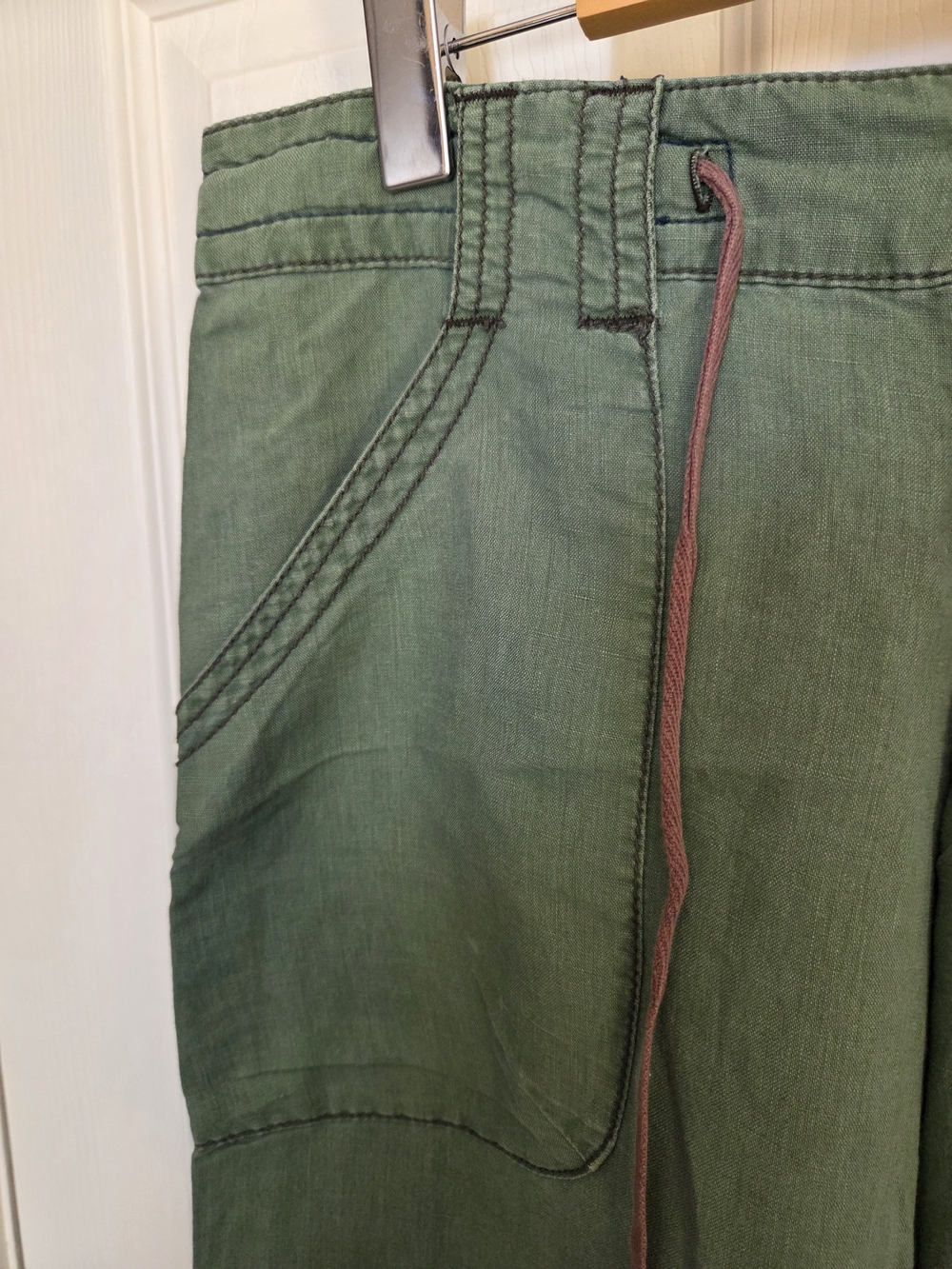 Free People Olive Green Wide-Leg Cargo Pants - Picture 4 of 11